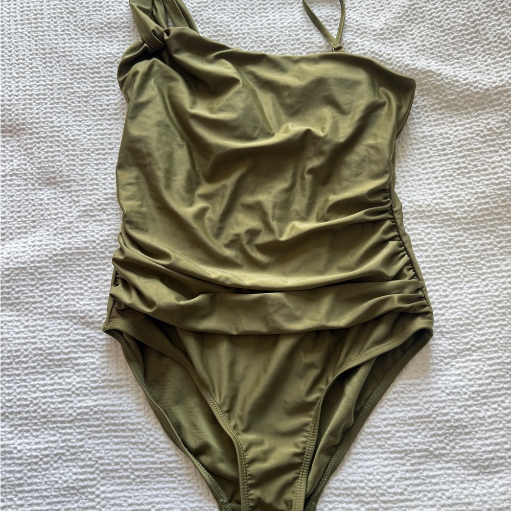 Olive Green Women's One Piece Swimsuit - size medium